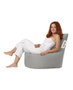 Atelier Del Sofa Baton Saco de Judías para Jardín Puf Exterior, Gris Fume, Poliéster, Impermeable, 70x70x35 cm
